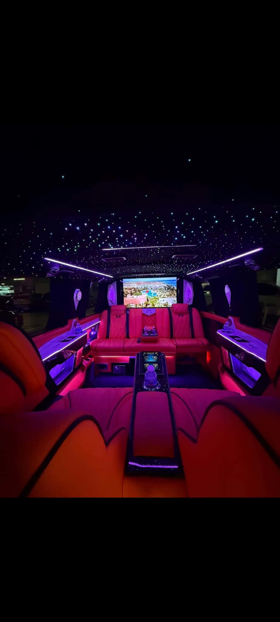 Red ambient premium cabin