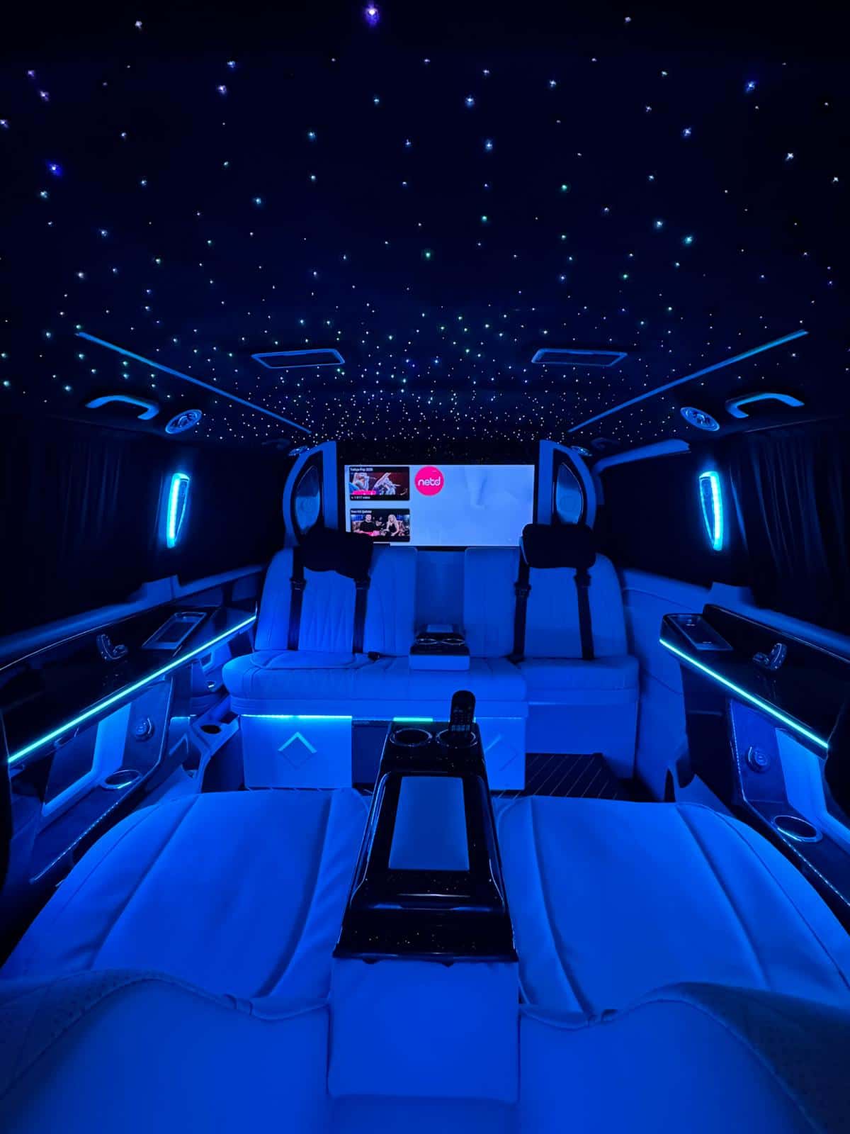 VIP cabin with blue star lighting